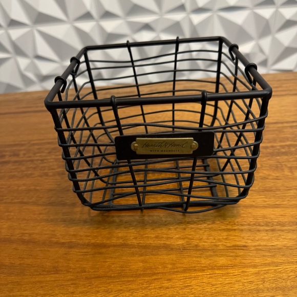 Hearth & Hand with Magnolia Wire Storage Basket Black Small - Picture 2 of 7